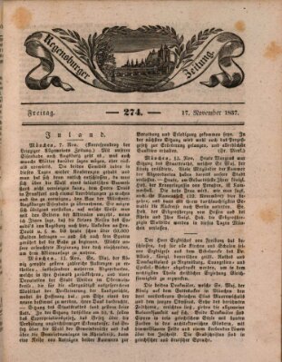 Regensburger Zeitung Freitag 17. November 1837