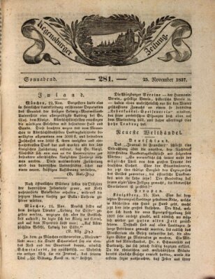 Regensburger Zeitung Samstag 25. November 1837