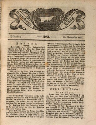 Regensburger Zeitung Dienstag 28. November 1837