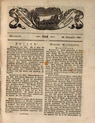 Regensburger Zeitung Mittwoch 29. November 1837