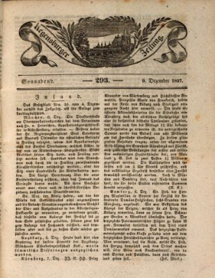 Regensburger Zeitung Samstag 9. Dezember 1837