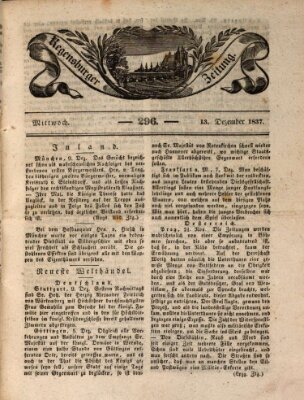 Regensburger Zeitung Mittwoch 13. Dezember 1837