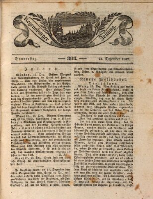 Regensburger Zeitung Donnerstag 21. Dezember 1837