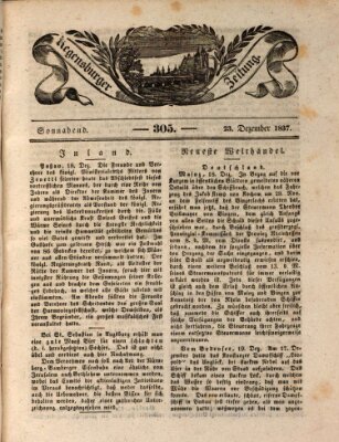 Regensburger Zeitung Samstag 23. Dezember 1837