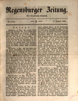 Regensburger Zeitung Freitag 5. Januar 1838