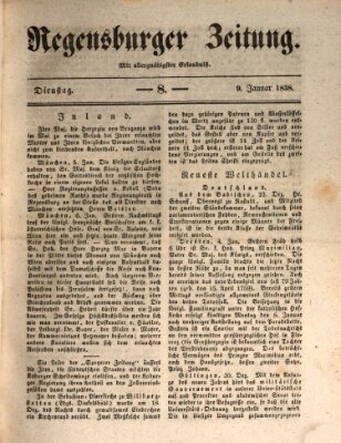 Regensburger Zeitung Dienstag 9. Januar 1838