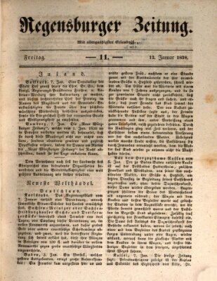 Regensburger Zeitung Freitag 12. Januar 1838