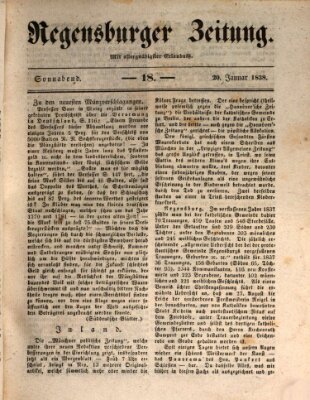 Regensburger Zeitung Samstag 20. Januar 1838