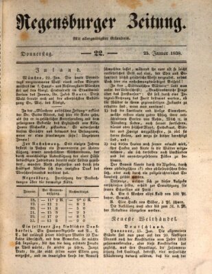 Regensburger Zeitung Donnerstag 25. Januar 1838