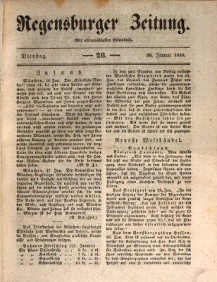 Regensburger Zeitung Dienstag 30. Januar 1838