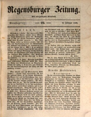 Regensburger Zeitung Dienstag 6. Februar 1838