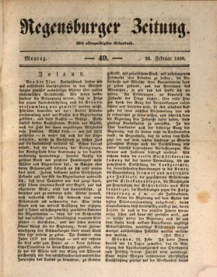 Regensburger Zeitung Montag 26. Februar 1838