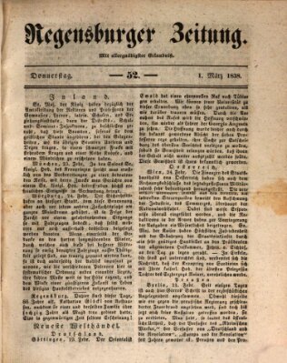 Regensburger Zeitung Donnerstag 1. März 1838