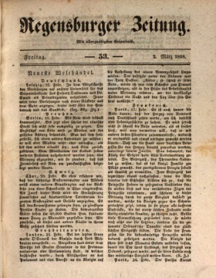 Regensburger Zeitung Freitag 2. März 1838