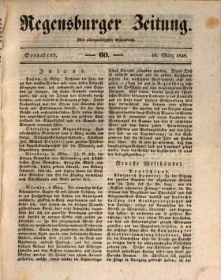 Regensburger Zeitung Samstag 10. März 1838