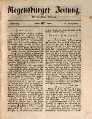 Regensburger Zeitung Dienstag 13. März 1838