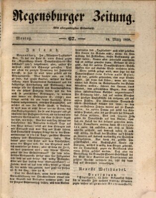 Regensburger Zeitung Montag 19. März 1838