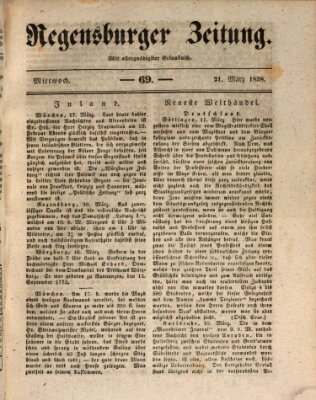Regensburger Zeitung Mittwoch 21. März 1838