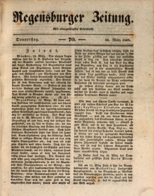 Regensburger Zeitung Donnerstag 22. März 1838