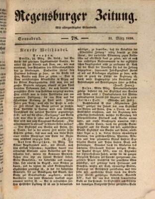 Regensburger Zeitung Samstag 31. März 1838