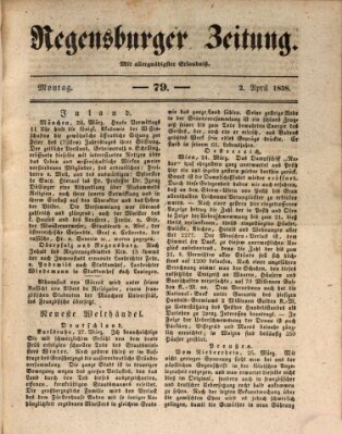 Regensburger Zeitung Montag 2. April 1838
