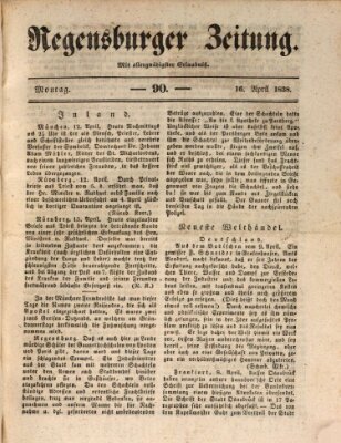 Regensburger Zeitung Montag 16. April 1838