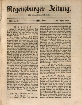 Regensburger Zeitung Mittwoch 25. April 1838