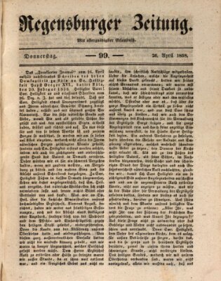 Regensburger Zeitung Donnerstag 26. April 1838