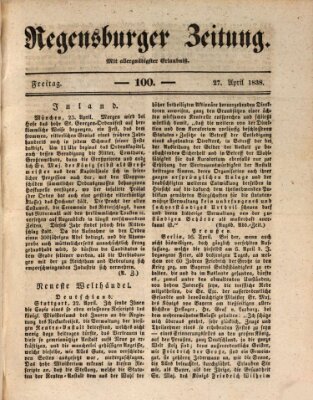 Regensburger Zeitung Freitag 27. April 1838