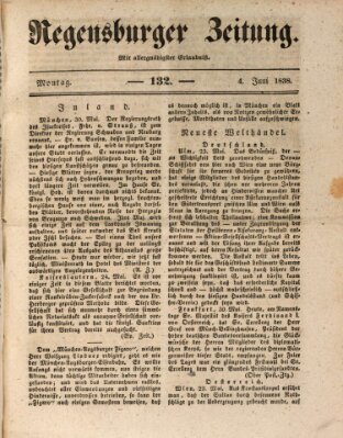 Regensburger Zeitung Montag 4. Juni 1838