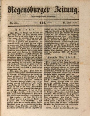 Regensburger Zeitung Montag 18. Juni 1838