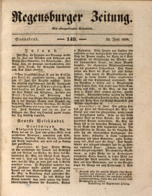 Regensburger Zeitung Samstag 23. Juni 1838