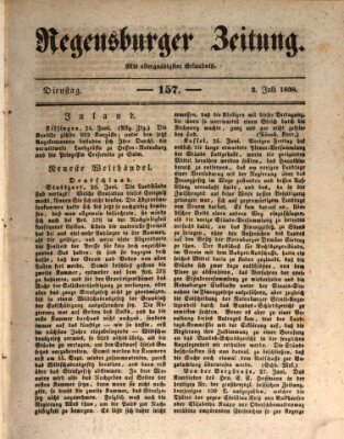 Regensburger Zeitung Dienstag 3. Juli 1838