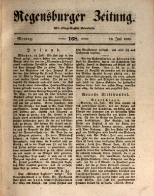 Regensburger Zeitung Montag 16. Juli 1838