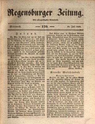 Regensburger Zeitung Mittwoch 18. Juli 1838