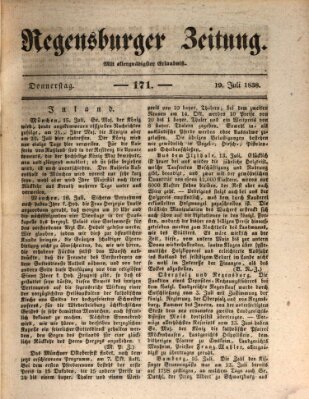 Regensburger Zeitung Donnerstag 19. Juli 1838