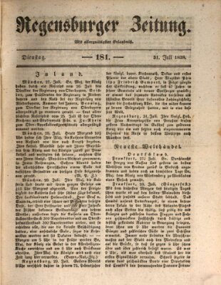 Regensburger Zeitung Dienstag 31. Juli 1838