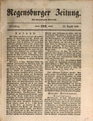 Regensburger Zeitung Dienstag 14. August 1838