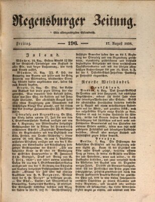 Regensburger Zeitung Freitag 17. August 1838