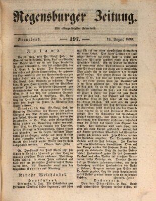 Regensburger Zeitung Samstag 18. August 1838