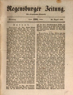 Regensburger Zeitung Montag 20. August 1838