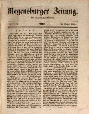 Regensburger Zeitung Freitag 24. August 1838