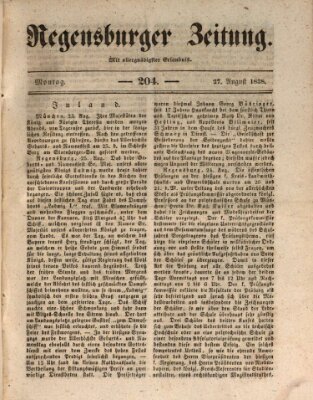 Regensburger Zeitung Montag 27. August 1838