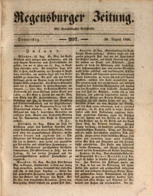 Regensburger Zeitung Donnerstag 30. August 1838