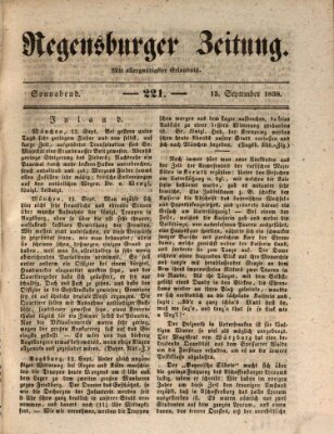 Regensburger Zeitung Samstag 15. September 1838