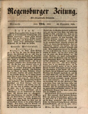 Regensburger Zeitung Mittwoch 19. September 1838