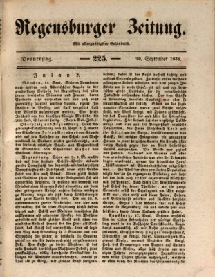 Regensburger Zeitung Donnerstag 20. September 1838