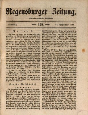 Regensburger Zeitung Montag 24. September 1838