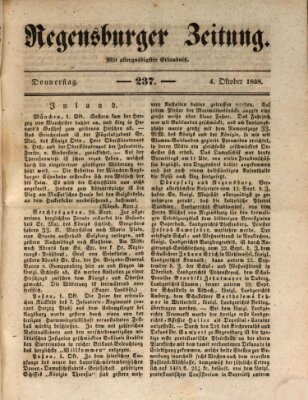 Regensburger Zeitung Donnerstag 4. Oktober 1838