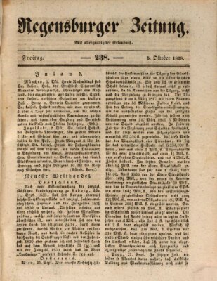 Regensburger Zeitung Freitag 5. Oktober 1838